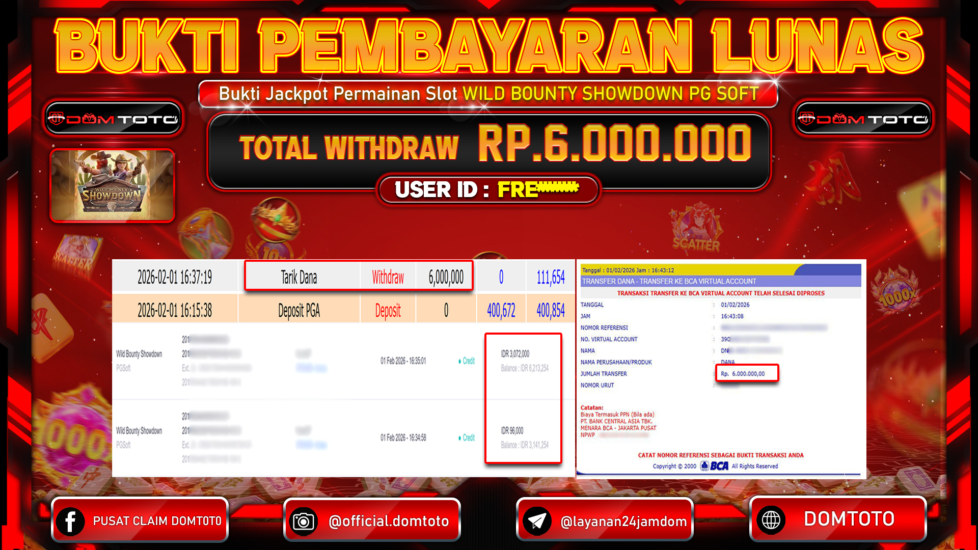 JACKPOT SLOT Wild Bounty Showdown PGSoft 01 FEBRUARI 2026